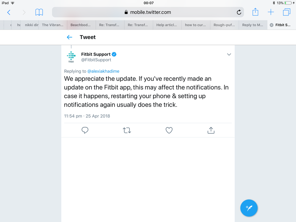 Updates can effect your notifications