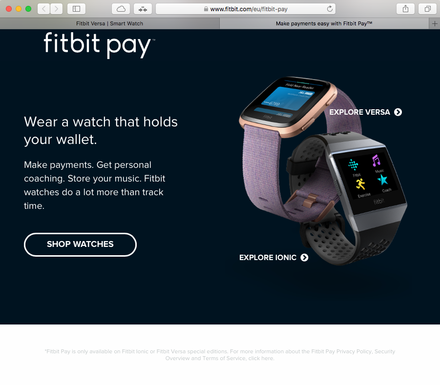 fitbit pay watches