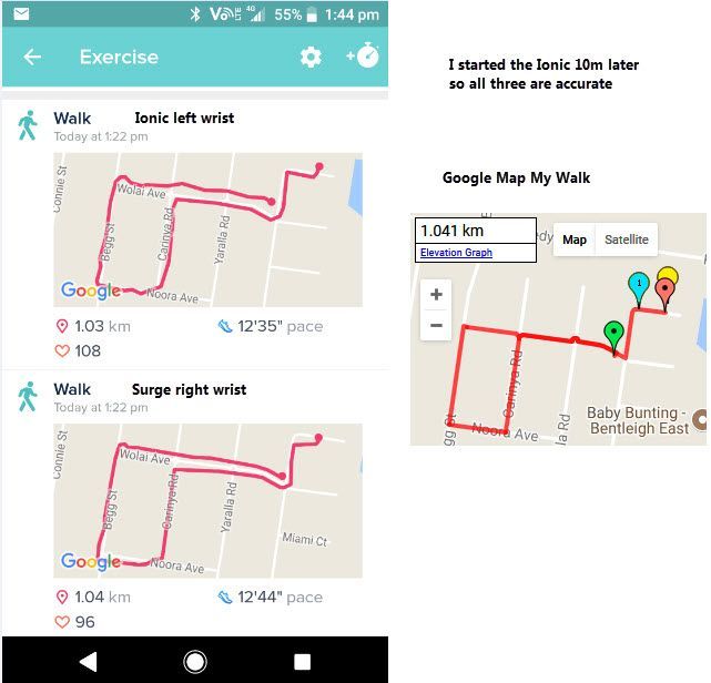 fitbit ionic gps map