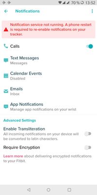 Notification error