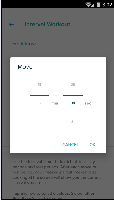 fitbit interval timer