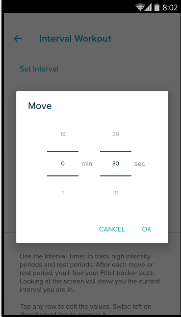 interval timer fitbit versa