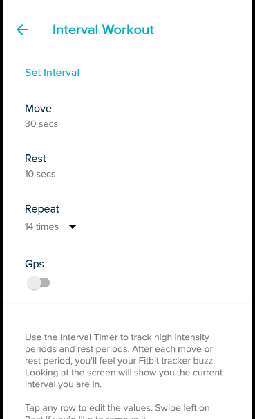 fitbit inspire hr interval timer