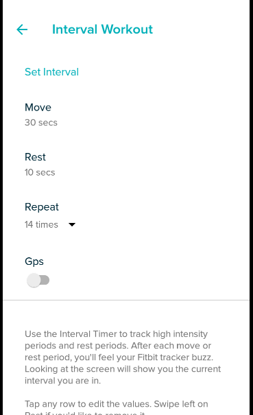 fitbit charge 4 interval timer