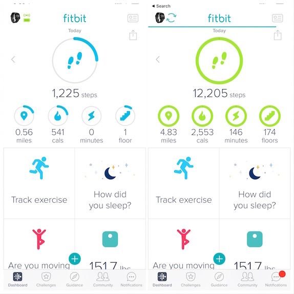 Fitbit best sale biking steps