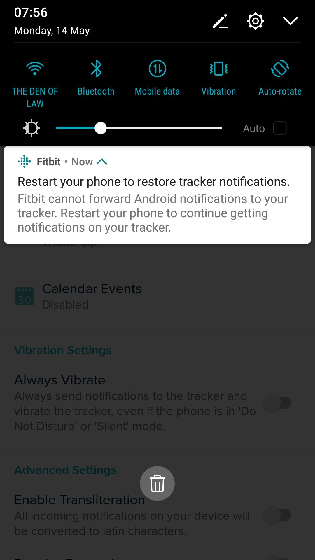 Fitbit with phone online notifications