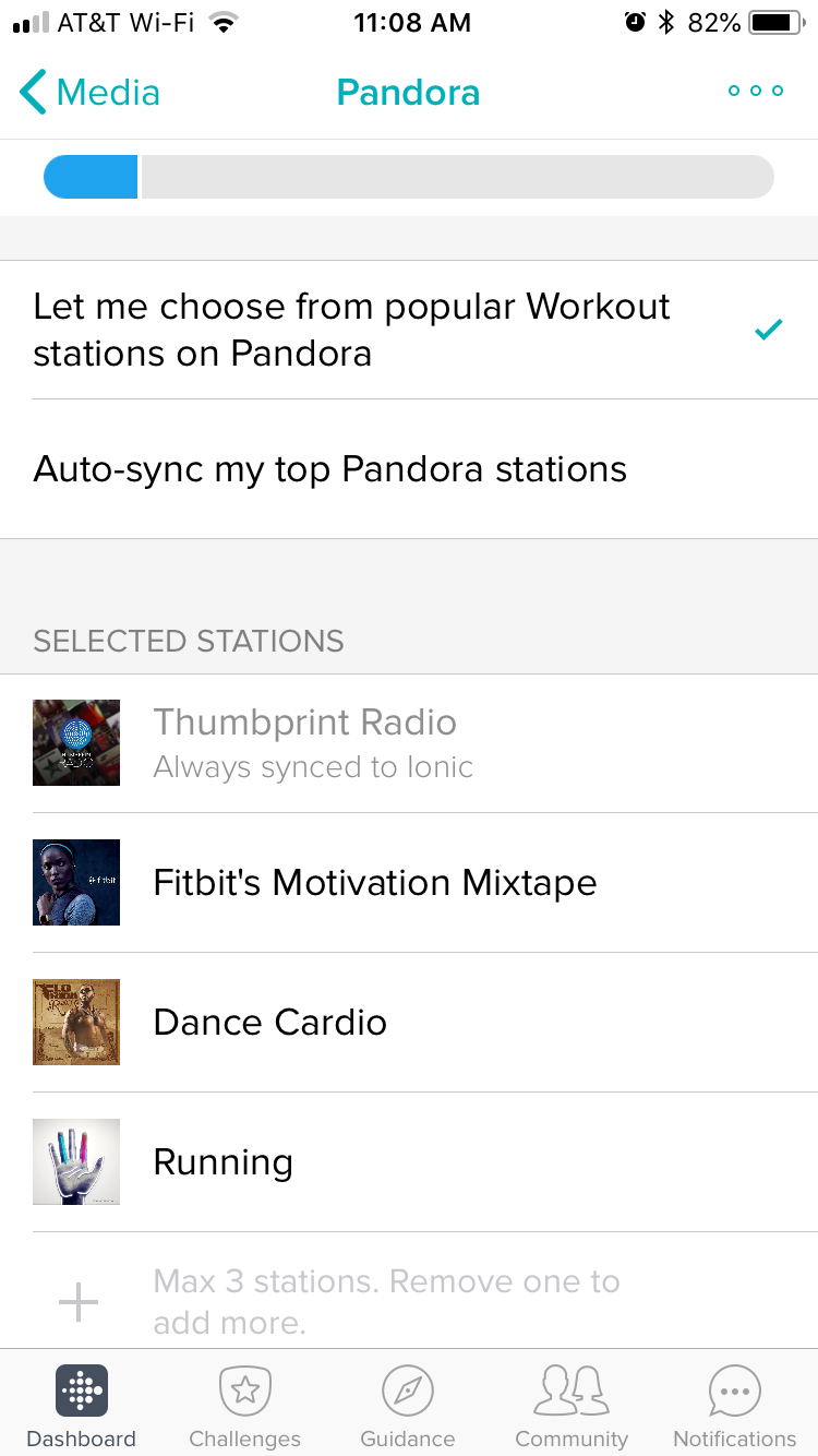 pandora on fitbit ionic