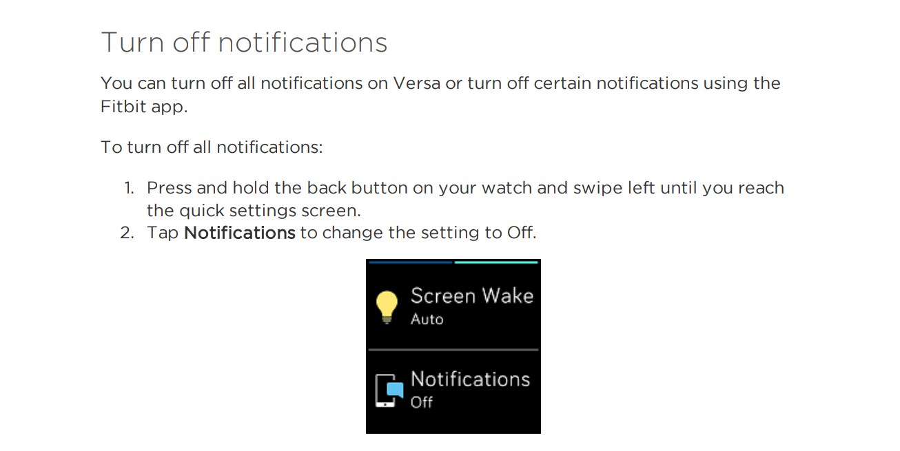 does fitbit versa vibrate for notifications