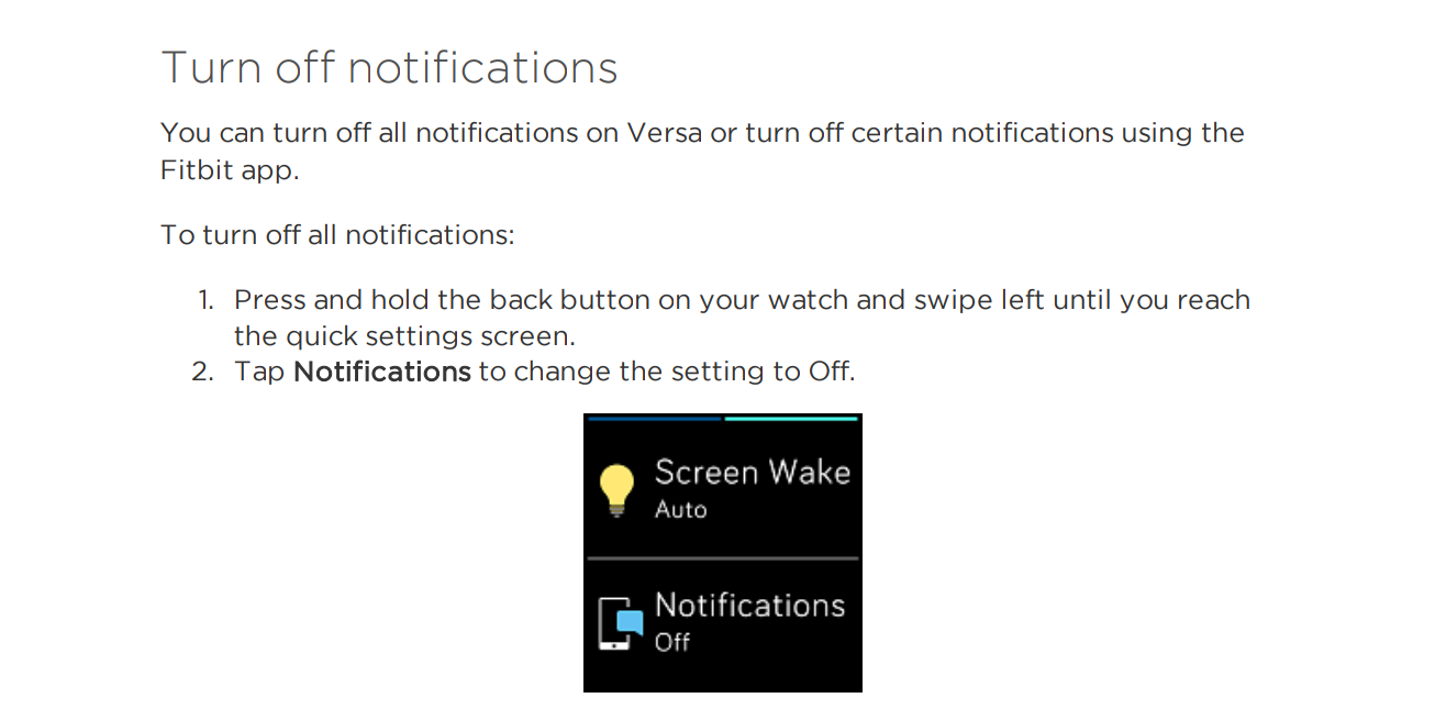 versa 2 vibration settings