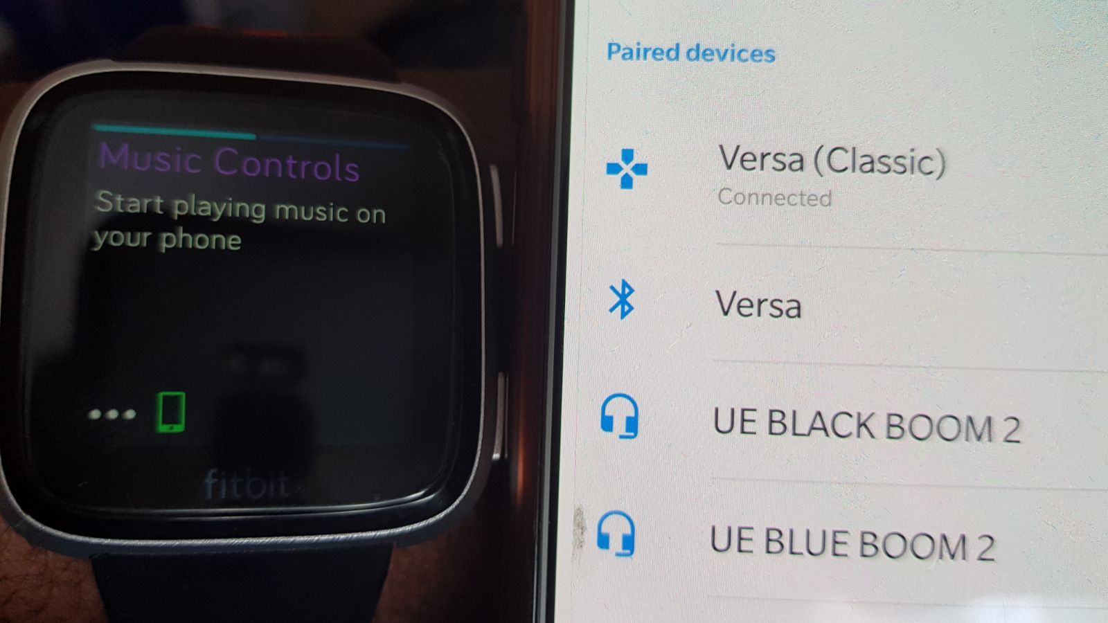 can the fitbit versa lite play music