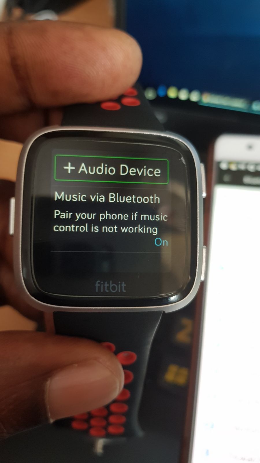 fitbit versa lite control music