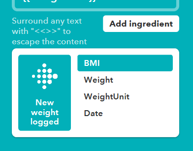 Is possible to share with IFTTT Body Fat percentag Fitbit