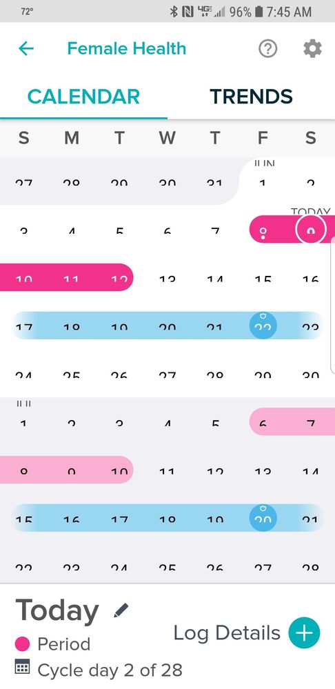 Period correct in calendar. Just shows wrong on dashboard.