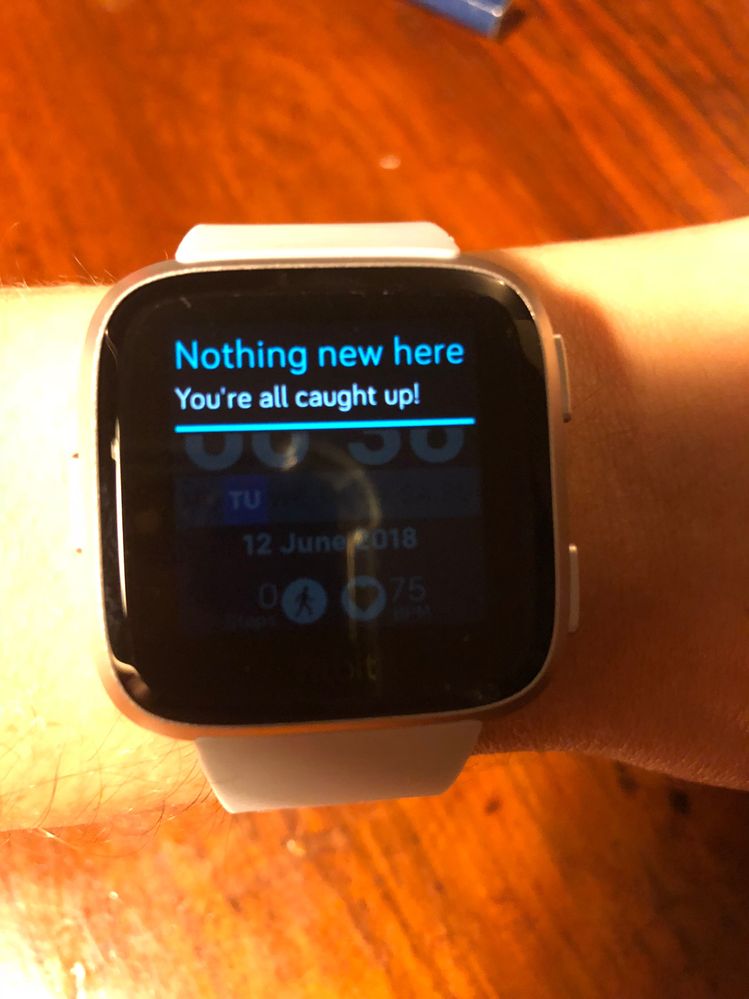 ... though no notification is forwarded to my Versa...
