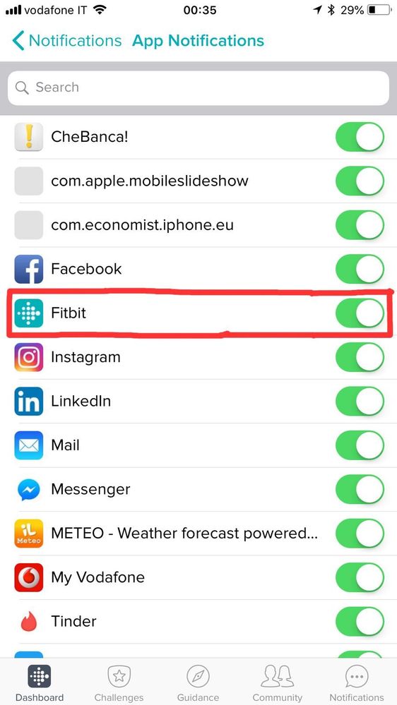 ... despite the Fitbit app being duly selected among the apps that can send notifications to the Versa.