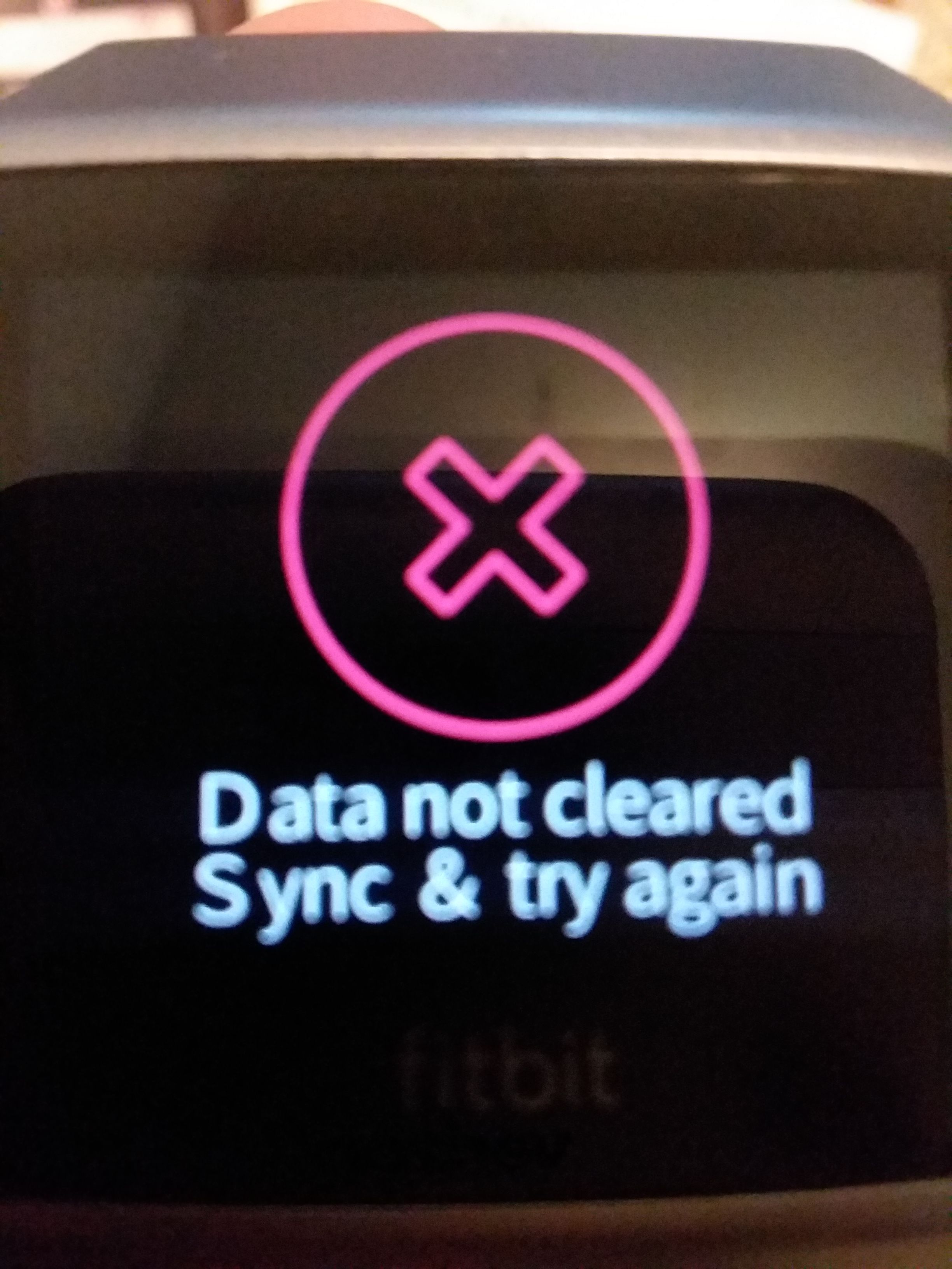 data not cleared fitbit versa