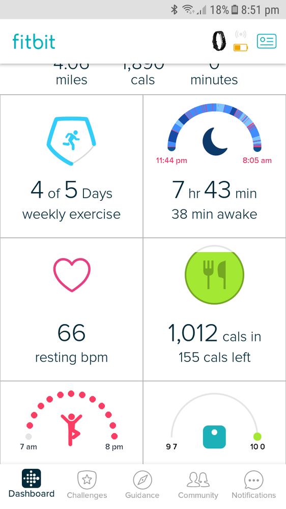 fitbit calories in and out