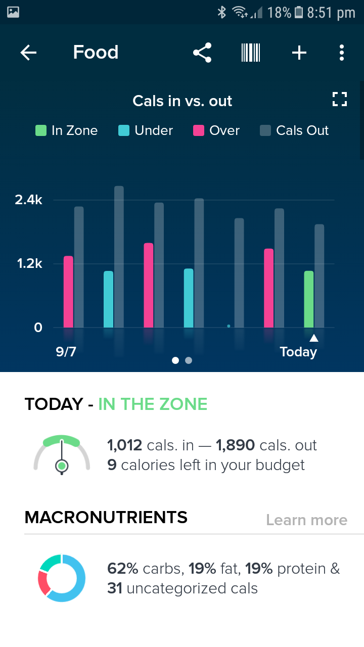 fitbit calories in and out