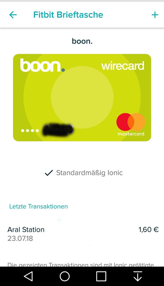 Test boon card mit IONIC
