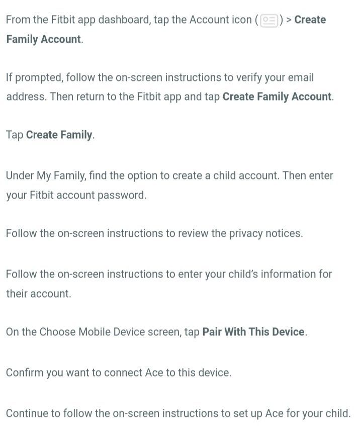 how to set up a child fitbit account