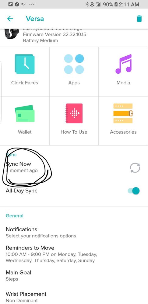 When did the tracker last sync?