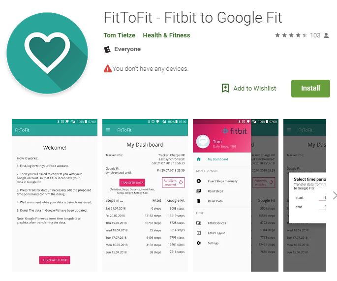 connect google fit to fitbit