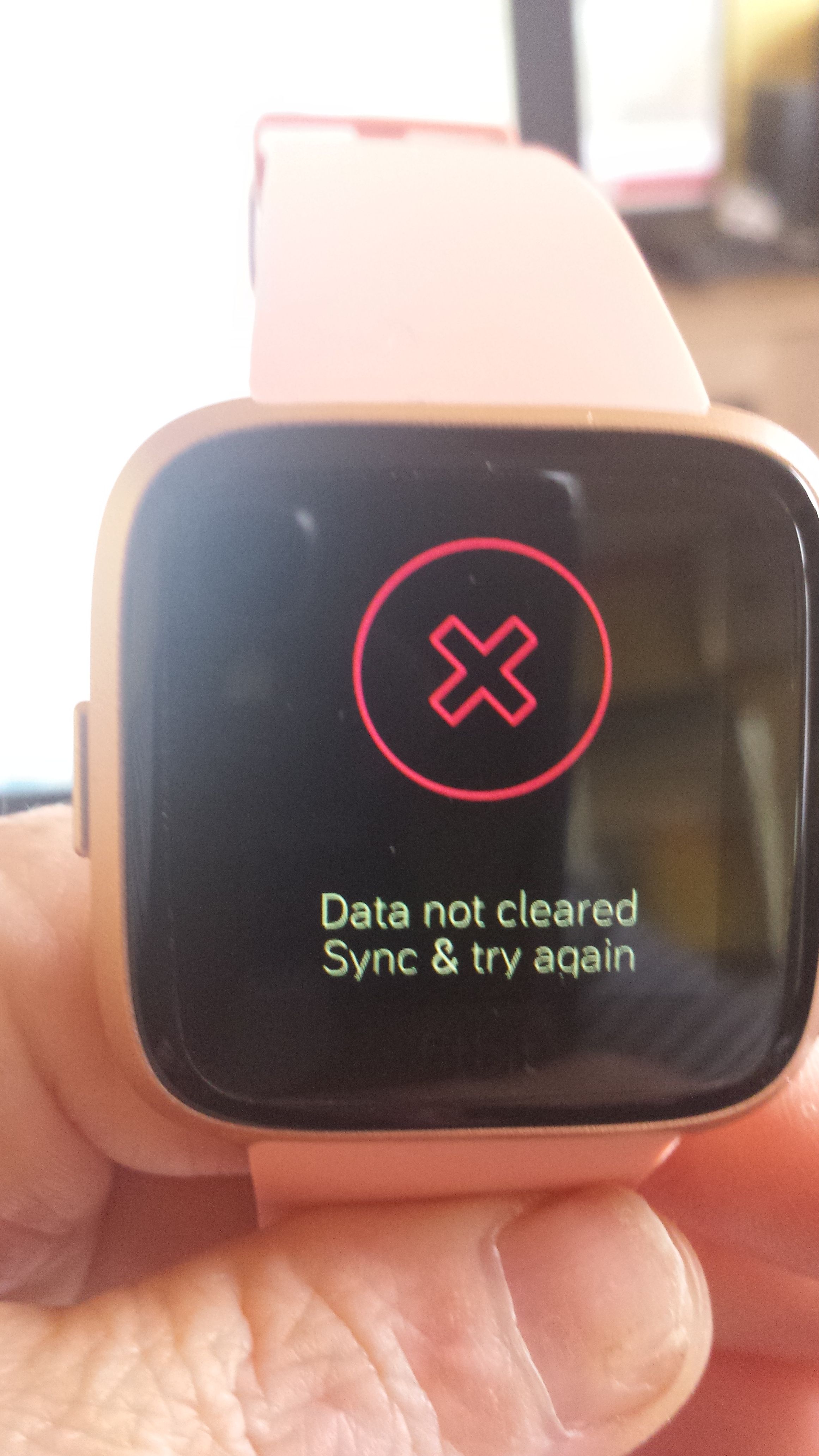 data not cleared fitbit versa 2