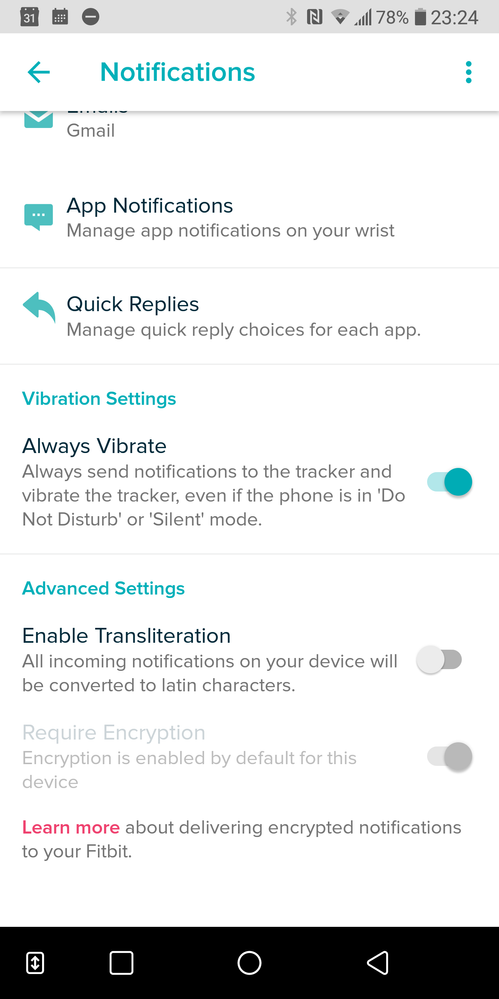 does fitbit versa vibrate for notifications