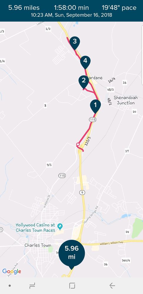 fitbit logged 5.96 for an 8.5 mile run
