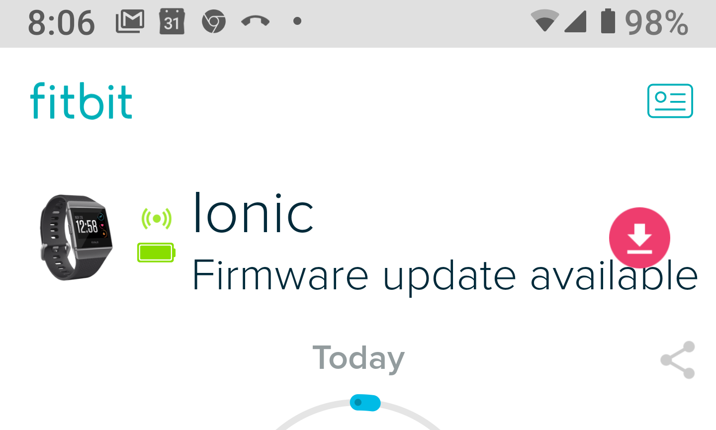 fitbit firmware update ionic