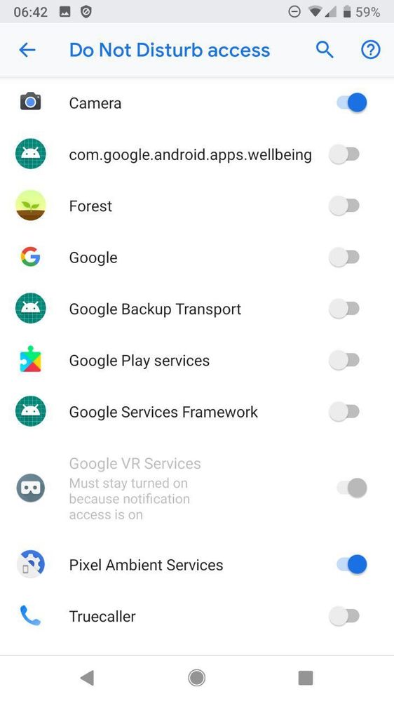 From my phone's general Settings