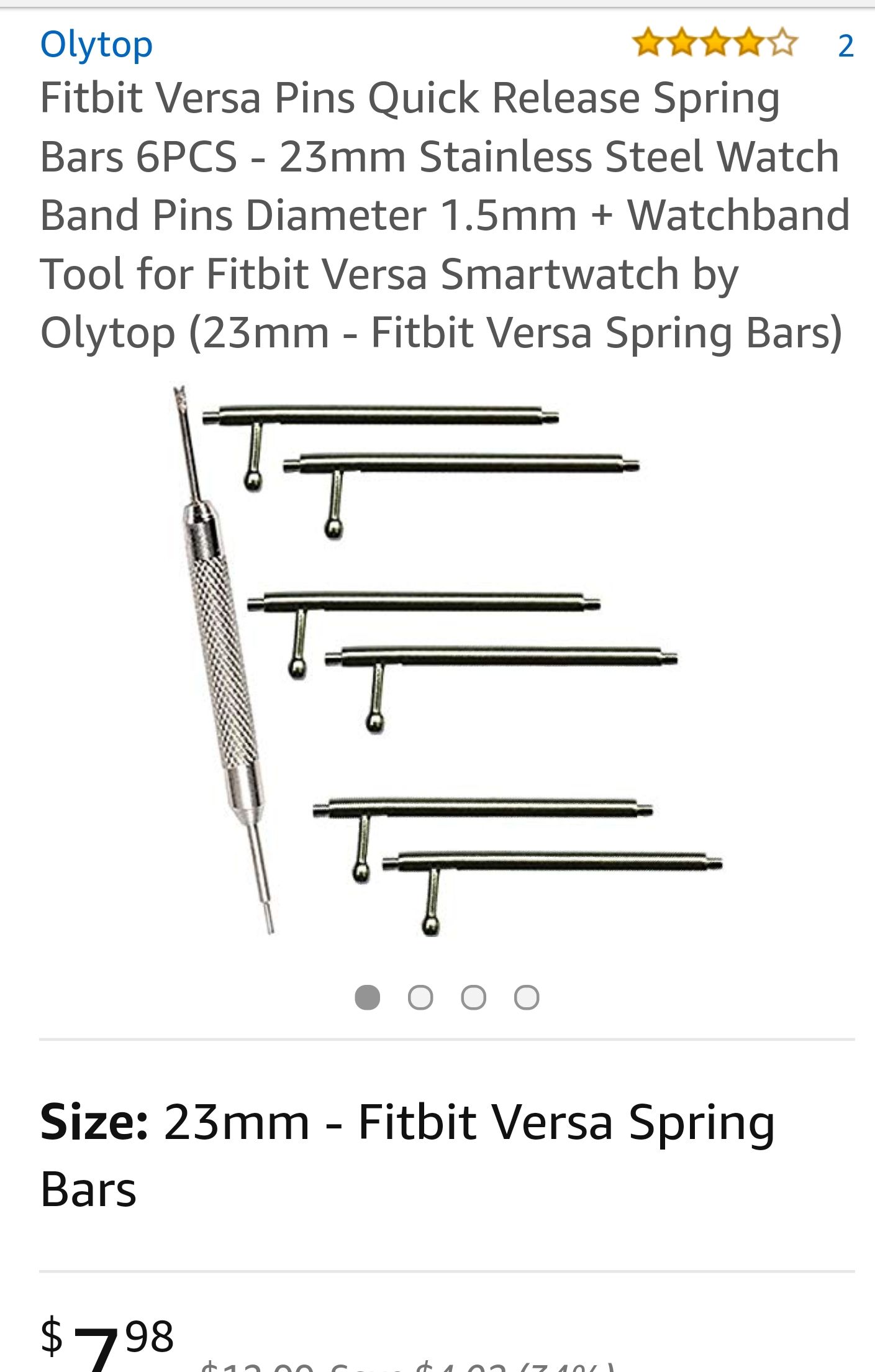 Fitbit versa 2024 band pins