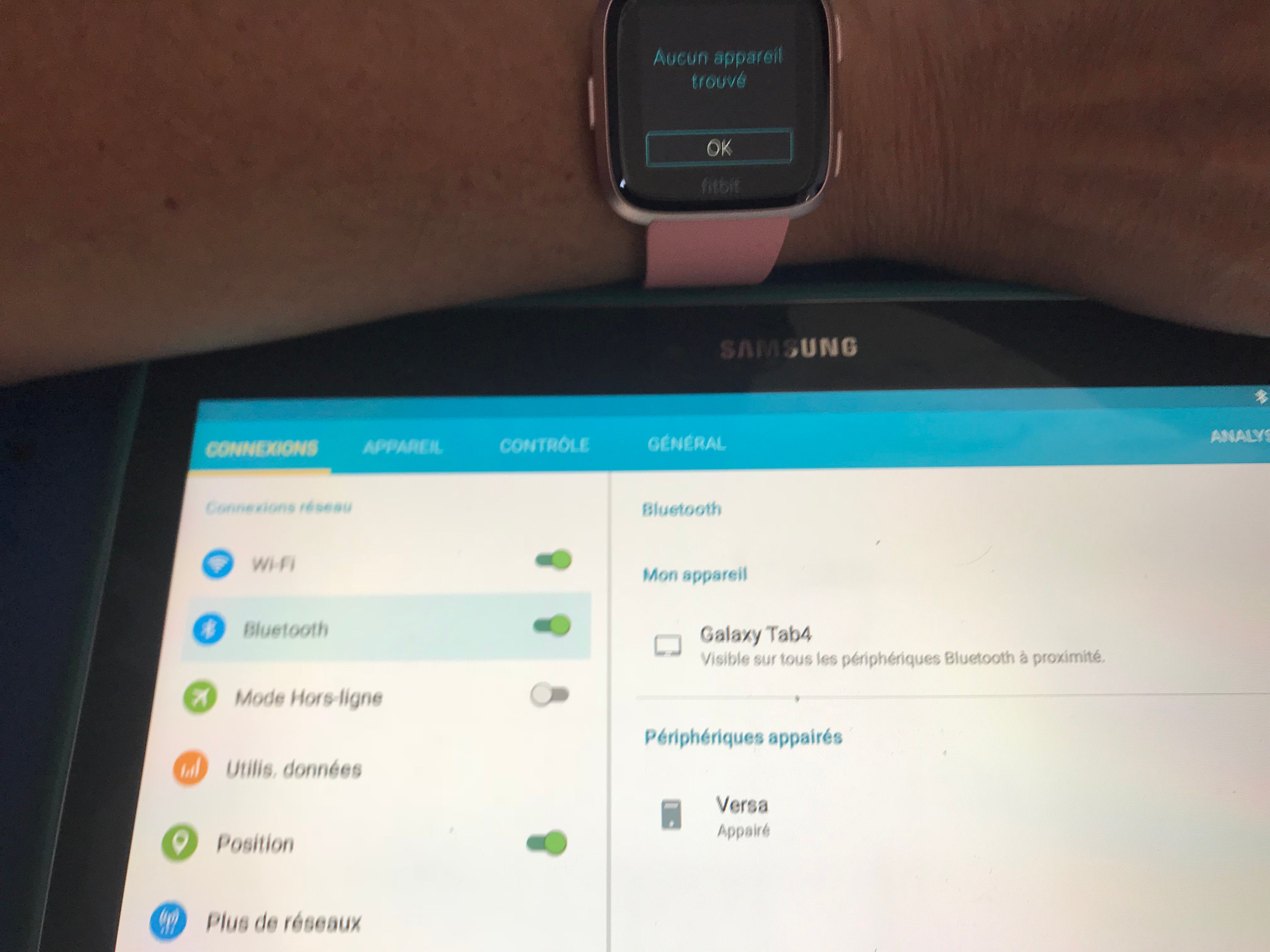 Connexion Bluetooth avec samsung galaxy tab 4 Fitbit Community