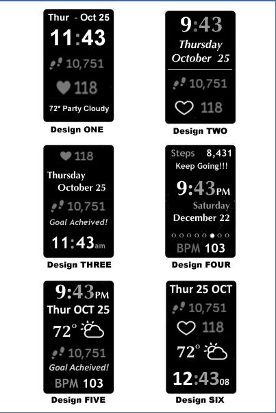 clock faces compatible with fitbit charge 3