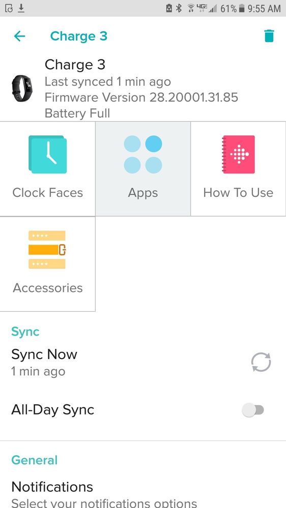 fitbit charge 3 clock face change