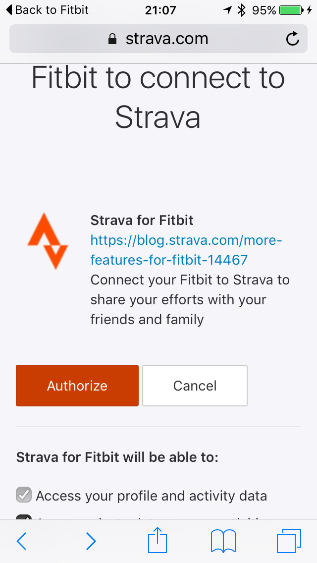 strava settings fitbit