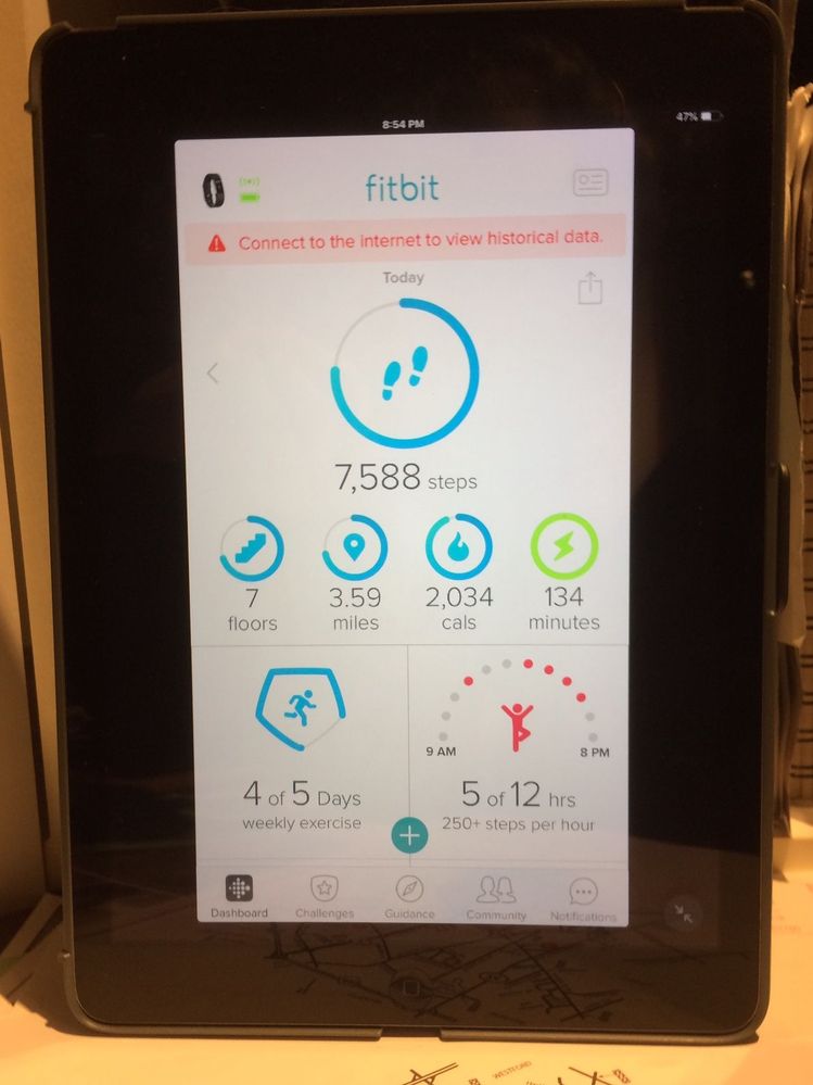 Fitbit app does not fit the screen on 