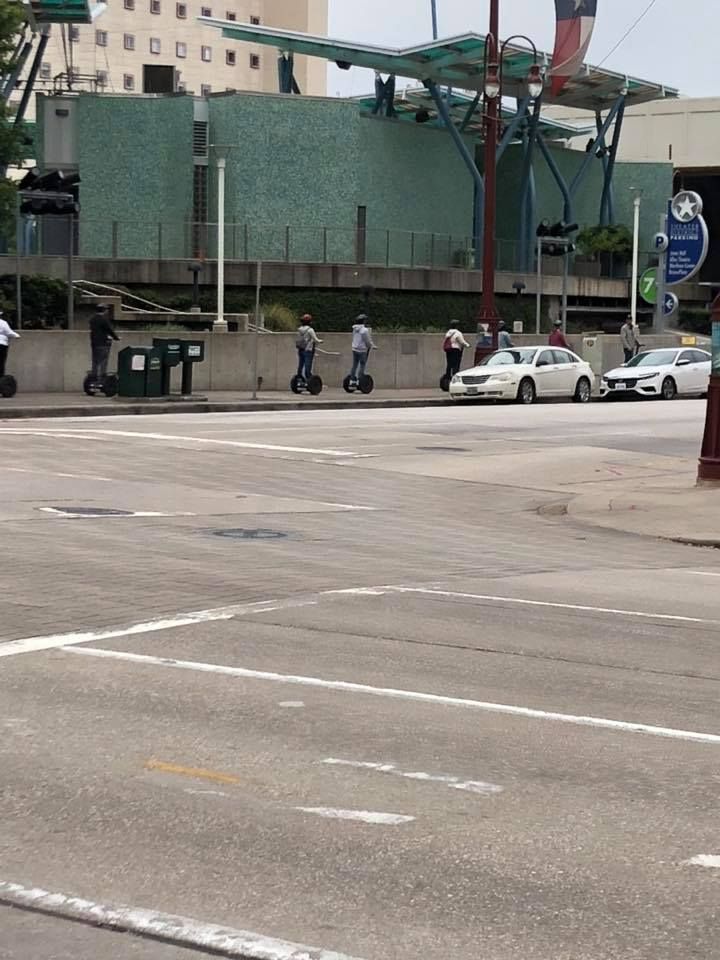 Folks having fun on Segways