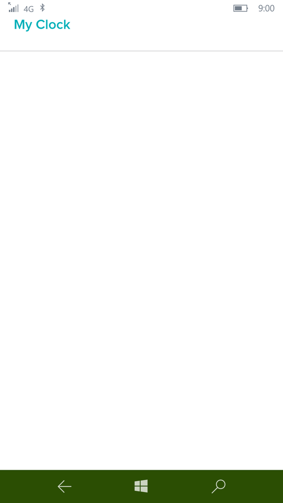 the blank settings page for the weather app
