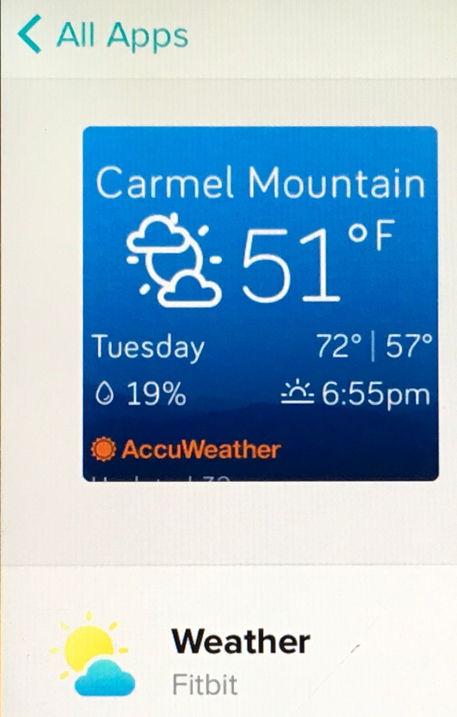 weather app fitbit