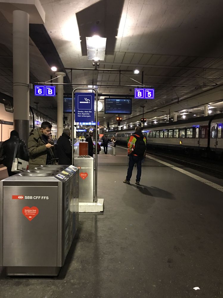 The train platform in Bern for my ‘ride’ back to our town about 15 miles away. They’re working on the train tracks, so at one point we deboarded and took a bus the rest of the way. 45 minutes instead of 18.