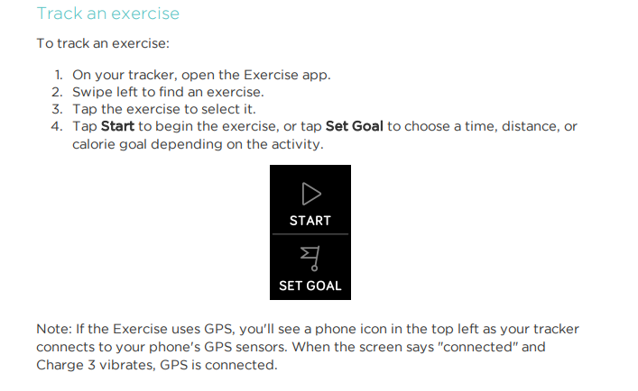 Fitbit charge 3 gps on sale setting