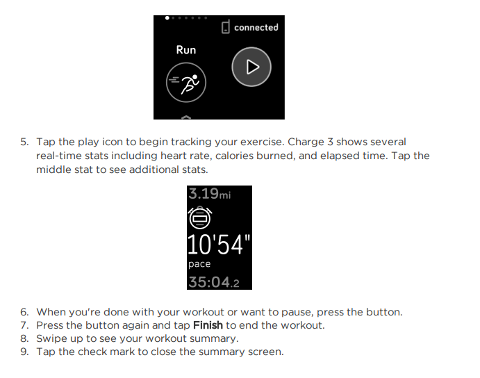 Pace and distance on Charge 3 or on the 