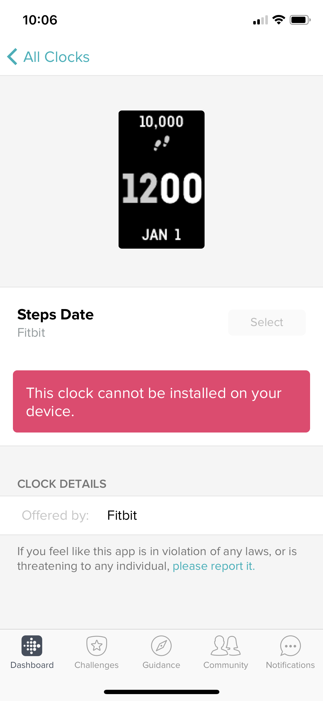 fitbit with largest font