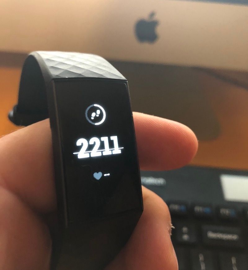 fitbit charge 3 white stripes on screen