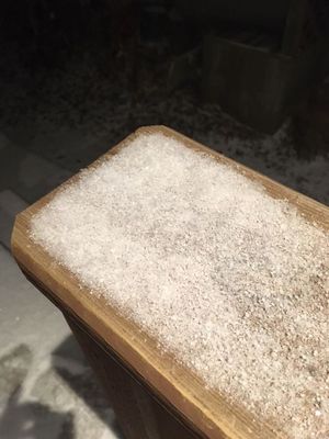 Snow on our railing