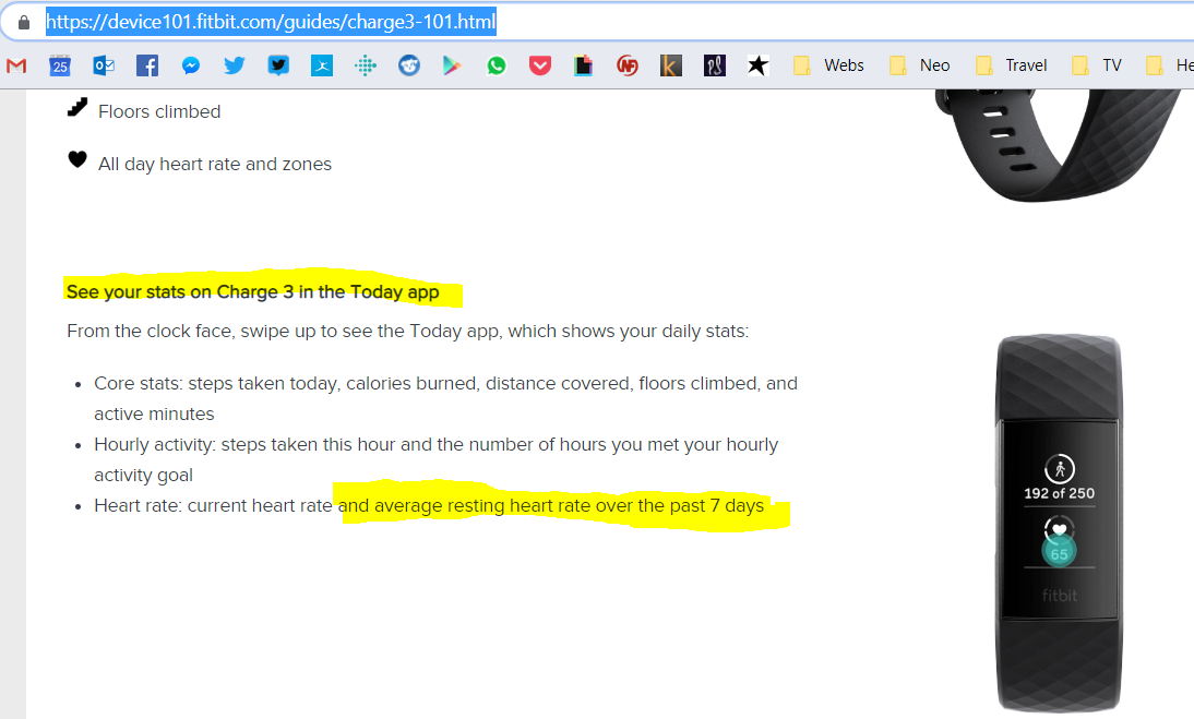 resting heart rate fitbit charge 3