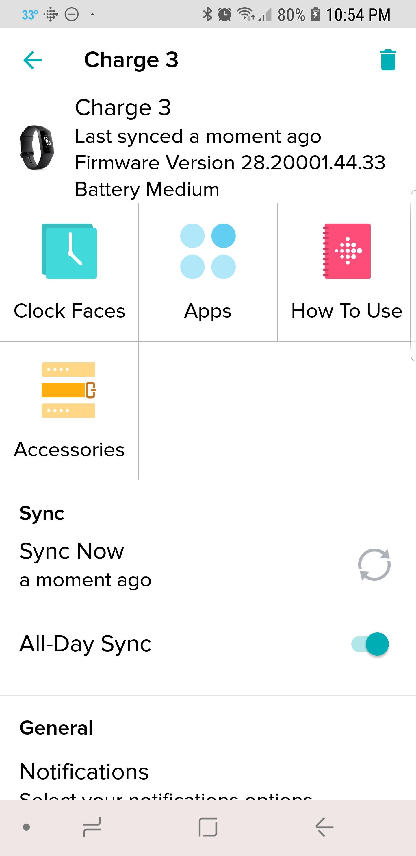 sync issues fitbit charge 3