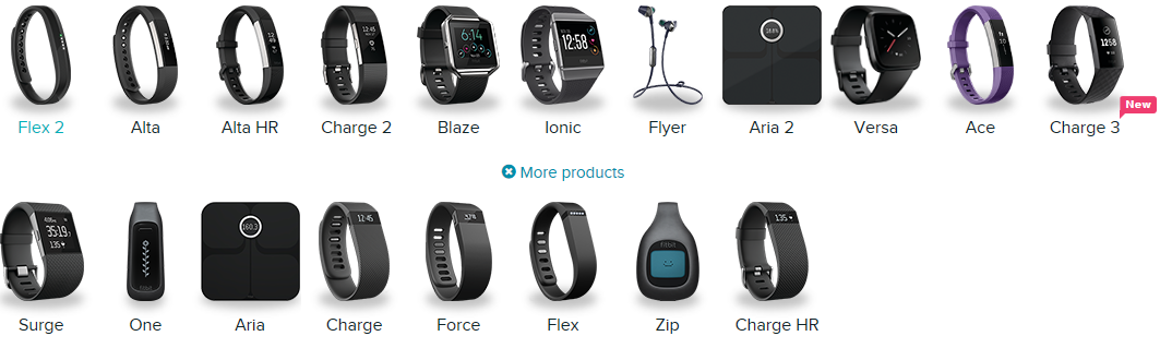 what are the different kinds of fitbits