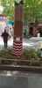Christmas themed crochet bombing in Melbourne